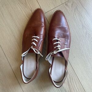 Freda Salvador Brown Leather D’Orsay Oxfords